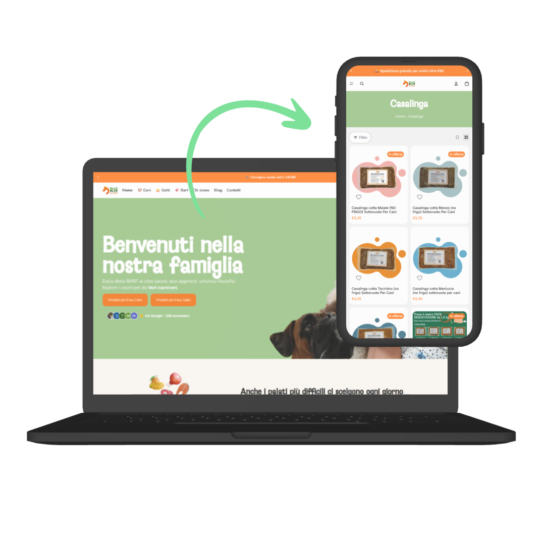 Immagine creazione siti e-commerce progetto arrow Mockup progetto creazione siti e-commerce